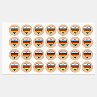 Rainbow Heart Labels Etiketten
