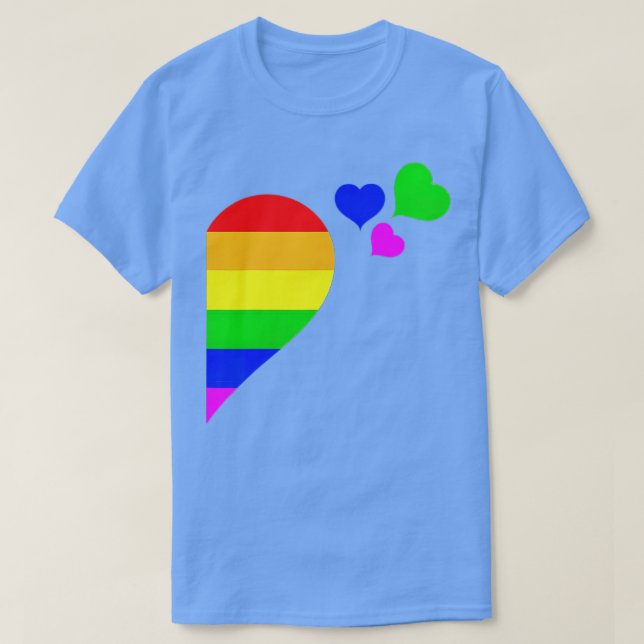 Rainbow Heart LGB Lesbian Gay Couple LGBQ Valentin T-Shirt (Design vorne)