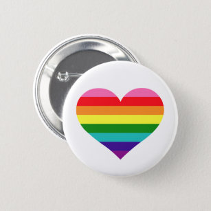 Rainbow Heart LGBTQ Liebe Button