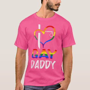 Rainbow Heart Liebe Gay Daddy LGBTQ LGBT Pride Mon T-Shirt