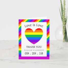 Rainbow Heart Liebe ist Liebe Hochzeit Vielen Dank Dankeskarte