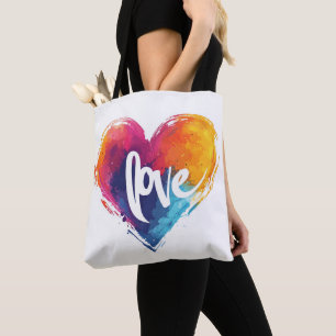 Rainbow Heart Liebe Slogan