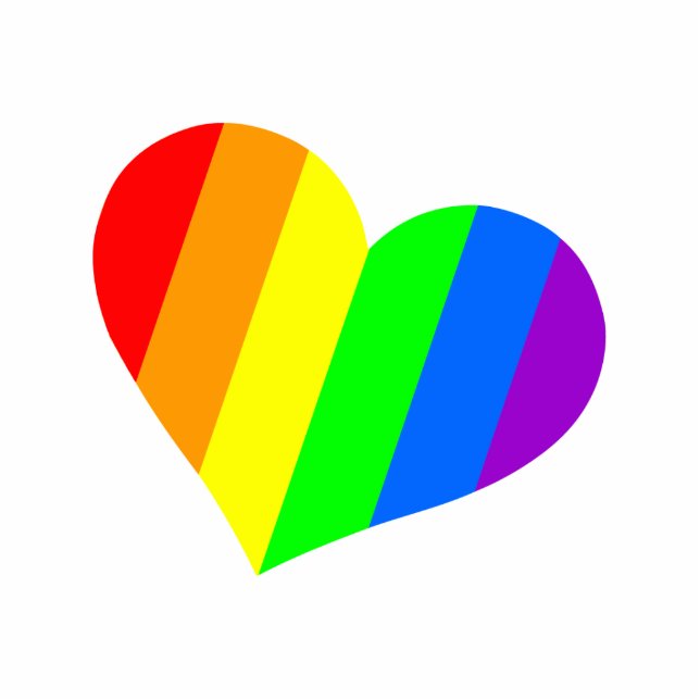 Rainbow Heart Magnet Fotoskulptur Magnet (Vorne)