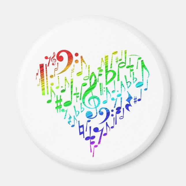 Rainbow Heart Magnet White (Vorne)