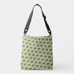 Rainbow Heart Muster Crossbody Bag Tragetaschen Mit Langen Trägern