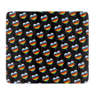 Rainbow Heart Muster Cutting Board Schneidebrett