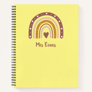 Rainbow Heart Notebook, Personalisiert Teacher Gif Notizbuch