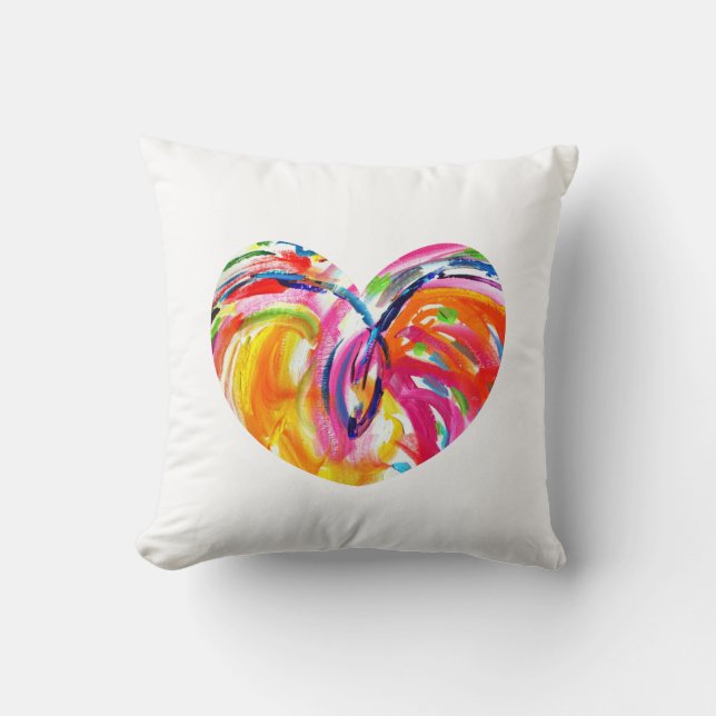 Rainbow Heart of Joy Pillow Kissen (Vorderseite)