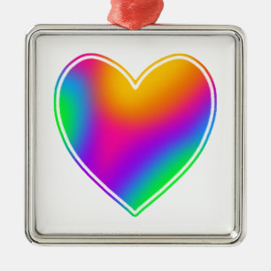 Rainbow Heart Ornament Aus Metall