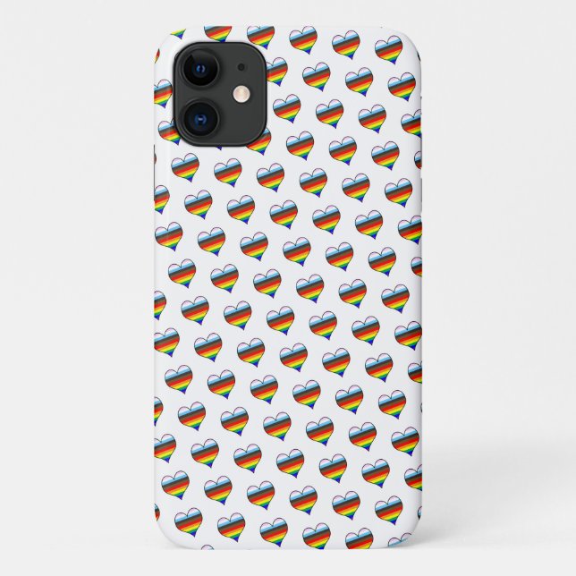 Rainbow Heart Pattern Case-Mate iPhone Case (Rückseite)