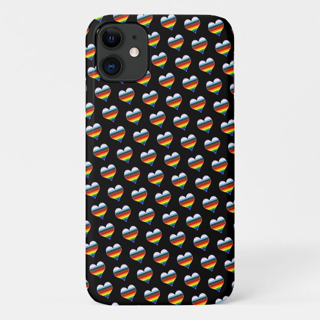 Rainbow Heart Pattern Case-Mate iPhone Hülle (Rückseite)