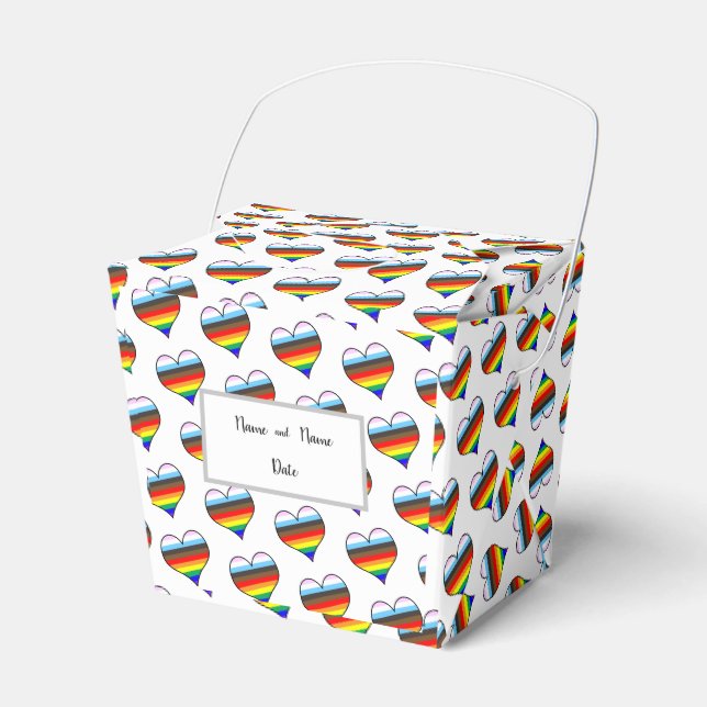 Rainbow Heart Pattern Gefälligkeitsbox Geschenkschachtel (Vorderseite)