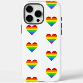Rainbow Heart Pattern iPhone 16 Pro Max Case