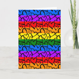 Rainbow Heart Pattern Karte