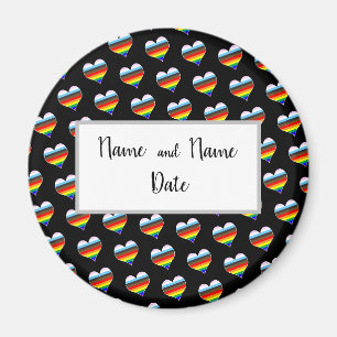 Rainbow Heart Pattern Magnet