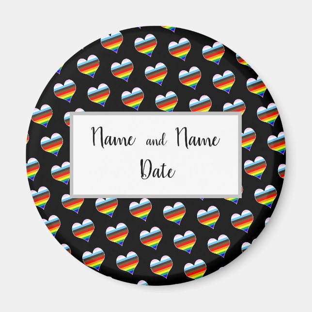 Rainbow Heart Pattern Magnet (Vorne)