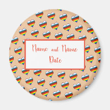 Rainbow Heart Pattern Magnet