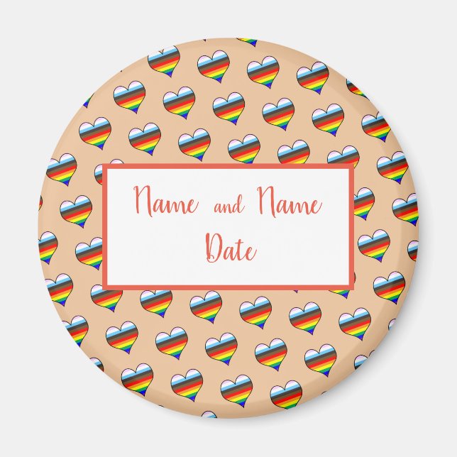 Rainbow Heart Pattern Magnet (Vorne)