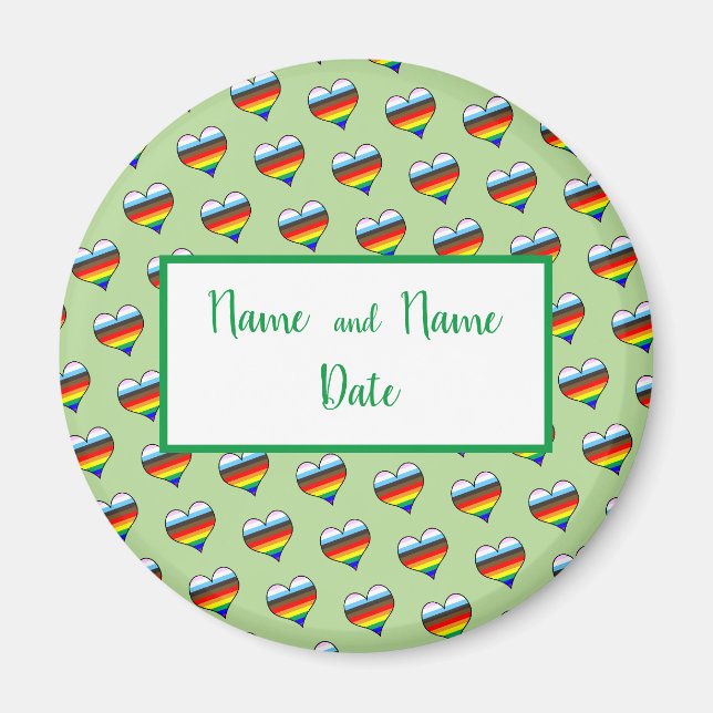 Rainbow Heart Pattern Magnet (Vorne)