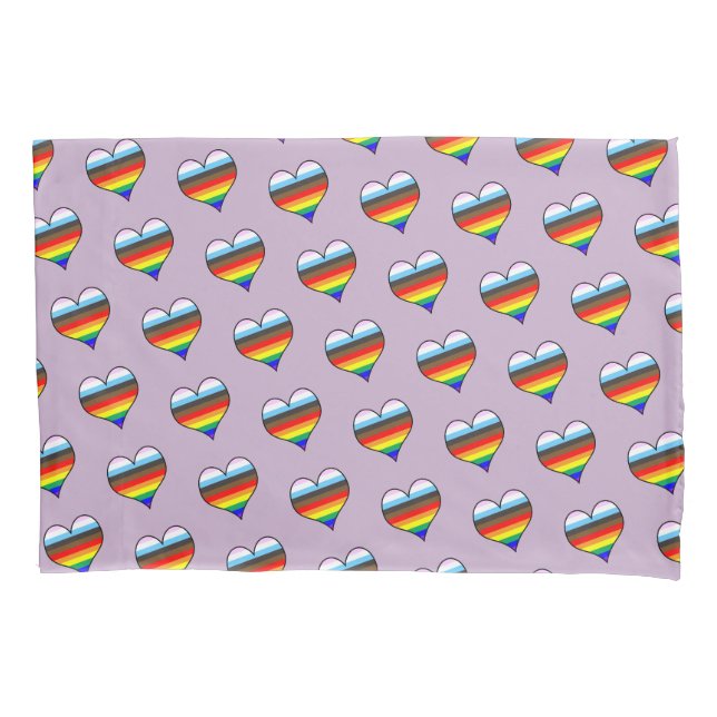 Rainbow Heart Pattern Musterbeispiel Kissenbezug (Vorderseite)