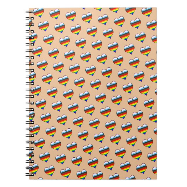 Rainbow Heart Pattern Notebook Notizblock (Vorderseite)