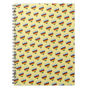 Rainbow Heart Pattern Notebook Notizblock