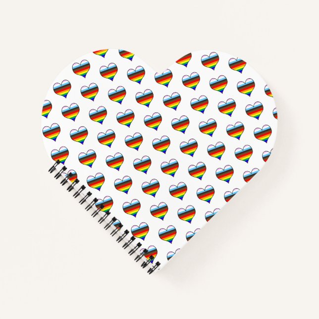 Rainbow Heart Pattern Notebook Notizbuch (Vorderseite)