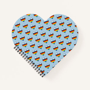 Rainbow Heart Pattern Notebook Notizbuch