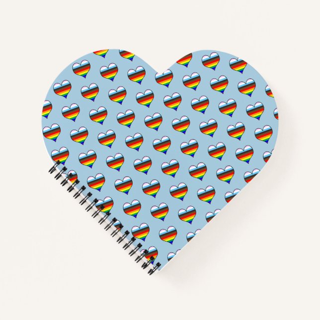 Rainbow Heart Pattern Notebook Notizbuch (Vorderseite)