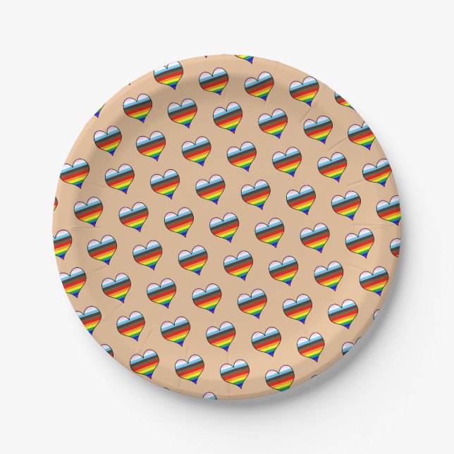 Rainbow Heart Pattern Paper Teller (Vorderseite)