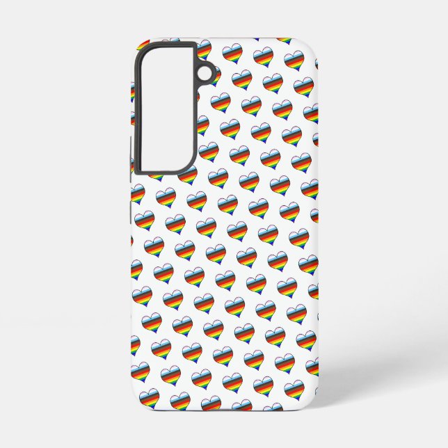 Rainbow Heart Pattern Phone Case Samsung Galaxy Hülle (Rückseite)