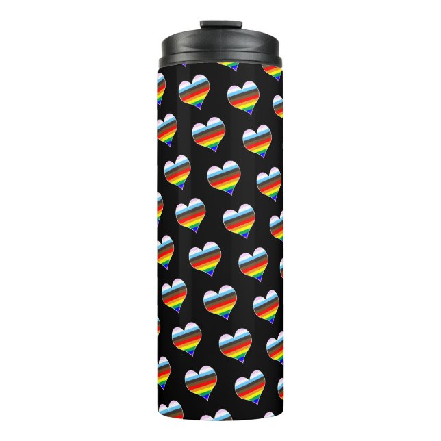 Rainbow Heart Pattern Thermal Tumbler Thermosbecher (Vorderseite)