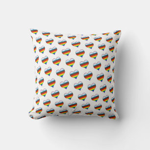 Rainbow Heart Pattern Throw Kissen