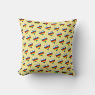 Rainbow Heart Pattern Throw Kissen