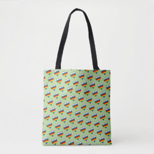 Rainbow Heart Pattern Tote Bag