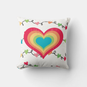 Rainbow Heart Pillow Kissen