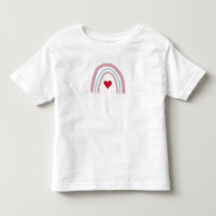 Rainbow Heart Pink Ombre Malerei Kleinkind T-shirt
