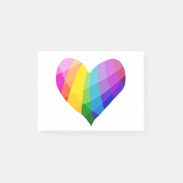 Rainbow Heart Post-it Klebezettel (Vorderseite)