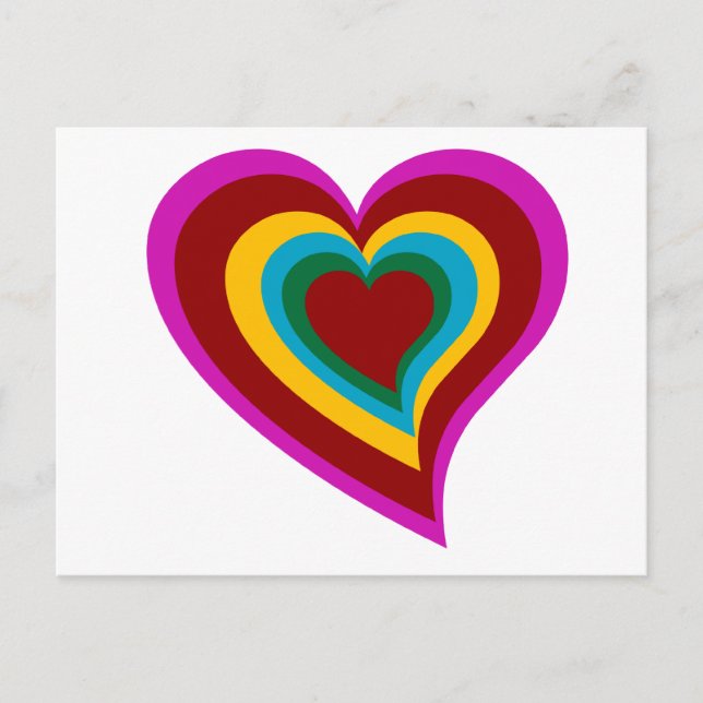 Rainbow Heart Postkarte (Vorderseite)