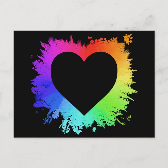 Rainbow Heart Postkarte (Vorderseite)