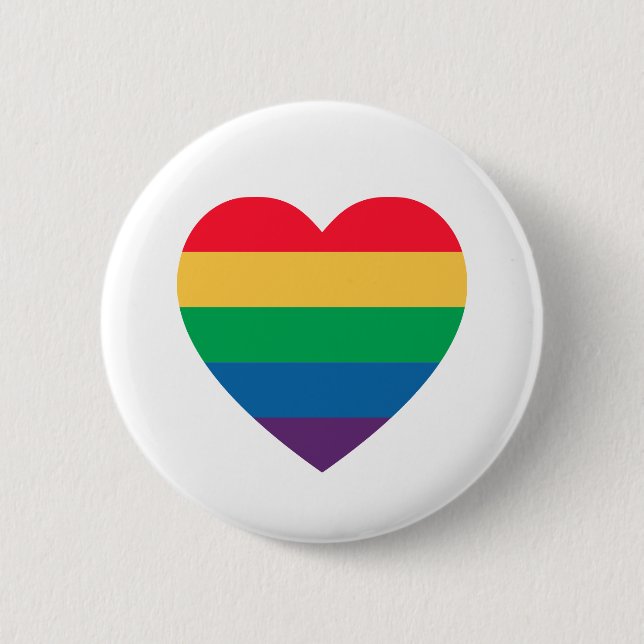 Rainbow Heart Pride Button (Vorderseite)