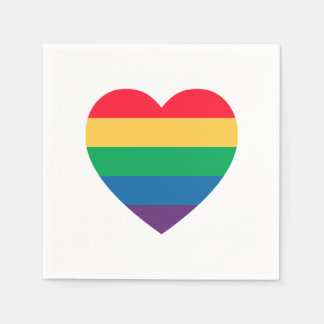 Rainbow Heart Pride Paper Napkins Serviette