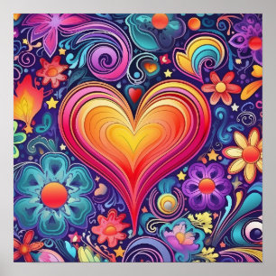 Rainbow Heart Pride Poster