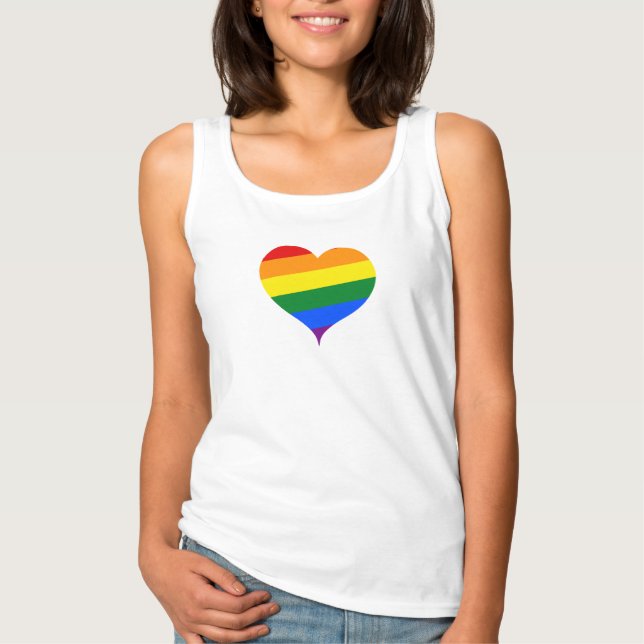 Rainbow Heart Pride T-Shirt Tank Top (Vorderseite)