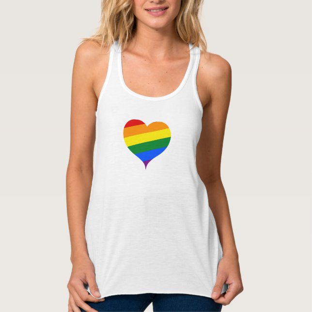Rainbow Heart Pride T-Shirt Tank Top (Vorderseite)