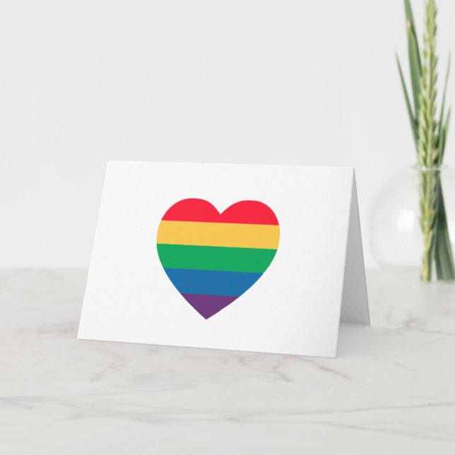 Rainbow Heart Prieting Card - Leere Innenseite Karte (Vorderseite)