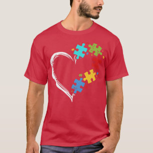 Rainbow Heart Puzzle Autismus Aufklärung Monat Aut T-Shirt