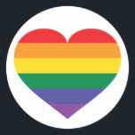 Rainbow Heart Runder Aufkleber<br><div class="desc">Dieser runde Aufkleber weist ein Herz mit einem Regenbogendesign auf. Zeigen Sie Ihre wahren Farben,  unterstützen Sie die Gleichheit der Ehen und feiern Sie Gay Pride.</div>