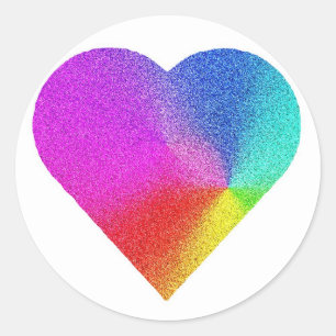 Rainbow Heart Runder Aufkleber