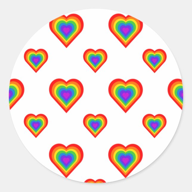 Rainbow Heart Runder Aufkleber (Vorderseite)